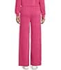 Color:Rose Pink - Image 2 - Ribbed Coordinating Knit Pull-On Wide Leg Lounge Pants