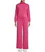 Color:Rose Pink - Image 3 - Ribbed Coordinating Knit Pull-On Wide Leg Lounge Pants