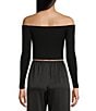 GB Rosette Off-The-Shoulder Sweater Top, Color:Black - Image 2