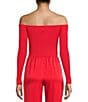 GB Rosette Off-The-Shoulder Sweater Top, Color:Coral - Image 2