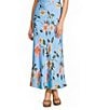 GB Satin Coordinating Floral Print Maxi Skirt - Image 1
