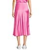 GB Satin Midi Skirt, Color:Fusion Pink - Image 2