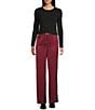 GB Satin Pull On Pants, Color:Burgundy - Image 3