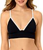 GB Scrunchie Textured Contrast Trim Midline Bralette Swim Top - Image 1