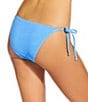 GB Scrunchie Textured Tie Side Hipster Swim Bottom, Color:Capri - Image 2