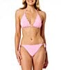 GB Seashell Jacquard Lettuce Edge Triangle Halter Swim Top & Jacquard Lettuce Edge Tie Side Hipster Swim Bottom - Image 1
