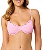 GB Seashell Jacquard Lettuce Edge Underwire Bralette Swim Top - Image 1