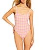 GB Seersucker Puff Classic Tank One Piece Swimsuit, Color:Ballerina - Image 1