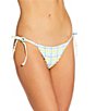 GB Seersucker Puff Tie Side Hipster Swim Bottom, Color:Skyway - Image 1