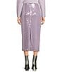 GB Sequin Back-Slit Midi Skirt, Color:Lilac - Image 2