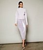 GB Sequin Back-Slit Midi Skirt, Color:Lilac - Image 5