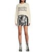 GB Sequin Mini Skirt, Color:Silver - Image 3