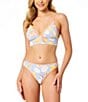 GB Shell Shock Scrunchie Textured Contrast Trim Detail Midline Bralette Swim Top & Tie Side Hipster Swim Bottom - Image 1