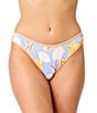 GB Shell Shock Scrunchie Textured Contrast Trim High Leg Scoop Hipster Swim Bottom - Image 1