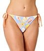 GB Shell Shock Scrunchie Textured Contrast Trim Tie Side Hipster Swim Bottom - Image 1