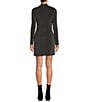 Color:Charcoal Silver - Image 2 - Shimmer Knit Long Sleeve Mini Dress