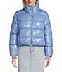 Color:Periwinkle - Image 1 - Shiny Puffer Coat
