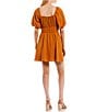 Color:Pumpkin - Image 2 - Short Sleeve Double Waist Babydoll Dress