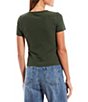 Color:Forest - Image 2 - Short Sleeve Ribbed Knit Tee