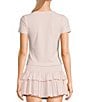 GB Short Sleeve Ribbed Knit Coordinating T-Shirt, Color:Baby Pink - Image 2