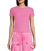 GB Short Sleeve Ribbed Knit Coordinating T-Shirt, Color:Fusion Pink - Image 1