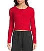 GB Shrunken Rib Cardigan, Color:Scarlet - Image 1