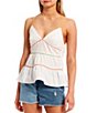 Color:White - Image 1 - Sleeveless Tie Back Tiered Poplin Top