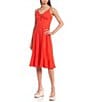 Color:Cherry - Image 1 - Sleeveless Tie Front Ruffle Hem Midi Dress