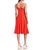 Color:Cherry - Image 2 - Sleeveless Tie Front Ruffle Hem Midi Dress