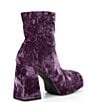 Color:Purple - Image 2 - So-Retro Velvet Platform Block Heel Booties