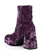 Color:Purple - Image 3 - So-Retro Velvet Platform Block Heel Booties
