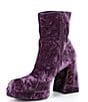 Color:Purple - Image 4 - So-Retro Velvet Platform Block Heel Booties