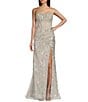 GB Social Allover Sequin Beaded Corset Dress, Color:Silver - Image 1