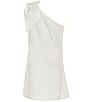 GB Social Big Girls Bow One Shoulder Linen Dress, Color:White - Image 2
