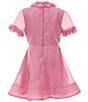 GB Social Big Girls 7-16 Short Sleeve Floral Applique Dress, Color:Pink - Image 2