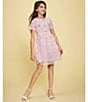 GB Social Big Girls Short Sleeve Floral Lace Dress, Color:Baby Pink - Image 3