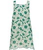 GB Social Big Girls Sleeveless Eyelet Shift Dress, Color:Emerald Green - Image 1