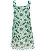 GB Social Big Girls Sleeveless Eyelet Shift Dress, Color:Emerald Green - Image 2