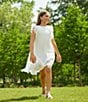 Color:White - Image 5 - Social Big Girls 7-16 Sleeveless Plisse Ruffle Dress