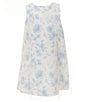 GB Social Big Girls 7-16 Sleeveless Trapeze Overlay Dress, Color:Ivory/Blue - Image 1
