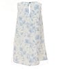 GB Social Big Girls 7-16 Sleeveless Trapeze Overlay Dress, Color:Ivory/Blue - Image 2