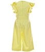Color:Light Yellow - Image 2 - Social Big Girls 7-16 Tiered Ruffle Sleeve Jumpsuit