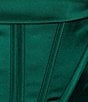 Color:Emerald - Image 4 - Social Corset Cowl Neck Lace-Up Back Slit Hem Satin Long Dress