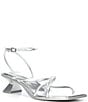 Color:Silver - Image 1 - Social-Ite Metallic Leather Sculpted Heel Dress Sandals