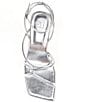 Color:Silver - Image 5 - Social-Ite Metallic Leather Sculpted Heel Dress Sandals