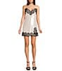 GB Social Lace Trim Sequin Slip Mini Dress, Color:Champagne - Image 1