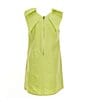 GB Social Little Girls Bow Shoulder Linen Dress, Color:Soft Chartreuse - Image 2