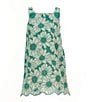 GB Social Little Girls Sleeveless Eyelet Shift Dress, Color:Emerald Green - Image 1
