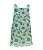 GB Social Little Girls Sleeveless Eyelet Shift Dress, Color:Emerald Green - Image 2