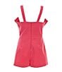 Color:Hot Pink - Image 2 - Social Little Girls 2T-6X Sleeveless Bow Romper